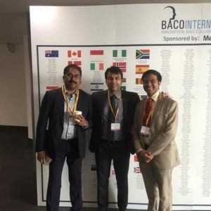In 2018, Dr Sandeep was honoured to serve as an invited speaker, surgical skills demonstrator, and Session Chair for the Session on Facial Reconstruction at the British Academic Conference in Manchester, UK. During this prestigious event, he had the opportunity to collaborate with his mentor, Dr Ullas Raghavan, the Director of Commonwealth Fellowship in Facial Plastic Surgery, and Dr Vishwas, the Course Director for the National Facial Plastic Surgery Course in India.