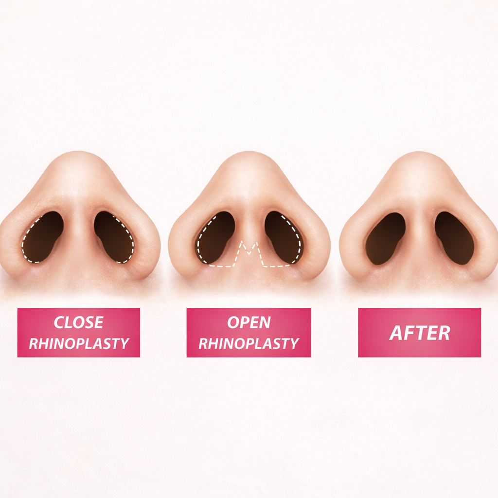 open and closed rhinoplasty